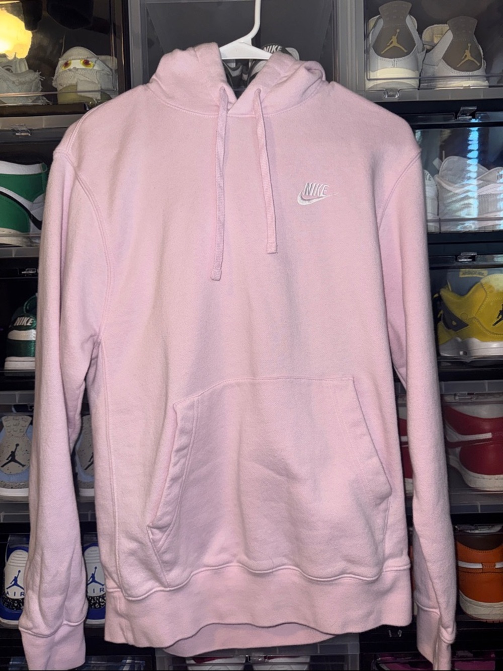 Nike Light Pink Crewneck Hoodie with Subtle Embroidered Logo